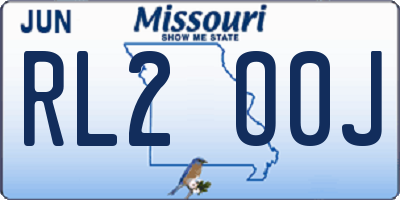 MO license plate RL2O0J