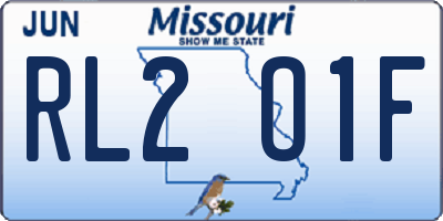 MO license plate RL2O1F