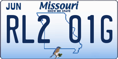 MO license plate RL2O1G