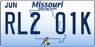 MO license plate RL2O1K