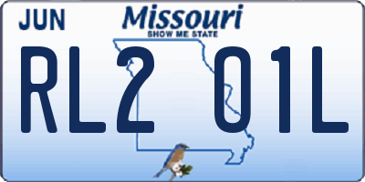 MO license plate RL2O1L