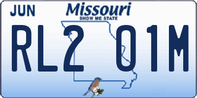 MO license plate RL2O1M