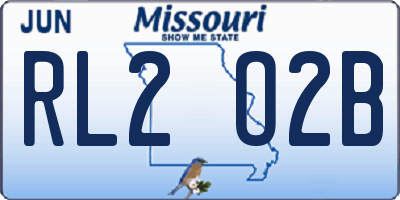 MO license plate RL2O2B