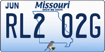 MO license plate RL2O2G