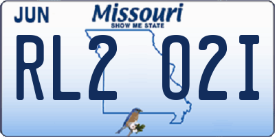 MO license plate RL2O2I