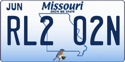MO license plate RL2O2N