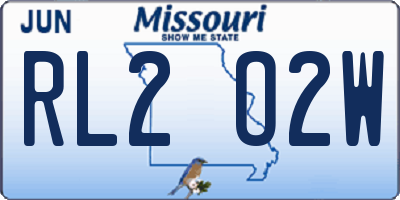 MO license plate RL2O2W
