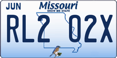MO license plate RL2O2X