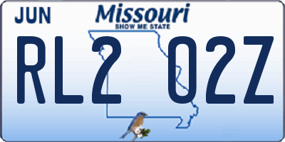 MO license plate RL2O2Z