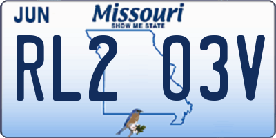 MO license plate RL2O3V