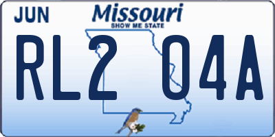 MO license plate RL2O4A