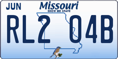 MO license plate RL2O4B