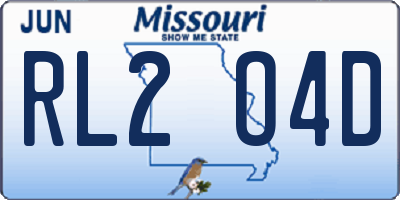 MO license plate RL2O4D