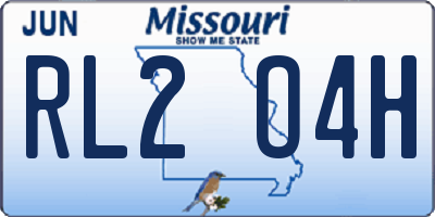MO license plate RL2O4H