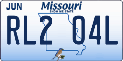 MO license plate RL2O4L