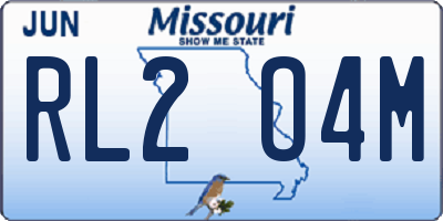 MO license plate RL2O4M