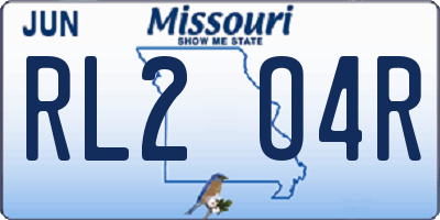 MO license plate RL2O4R