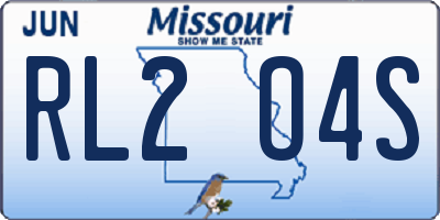 MO license plate RL2O4S