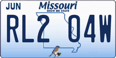 MO license plate RL2O4W
