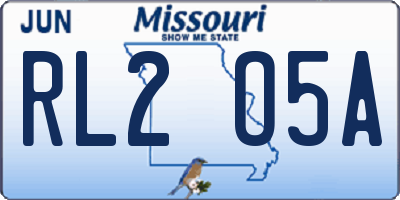 MO license plate RL2O5A