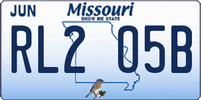 MO license plate RL2O5B
