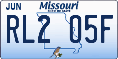 MO license plate RL2O5F