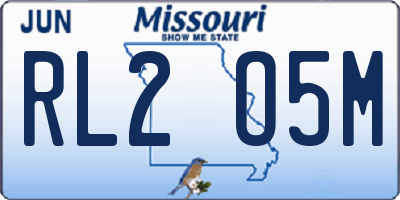 MO license plate RL2O5M