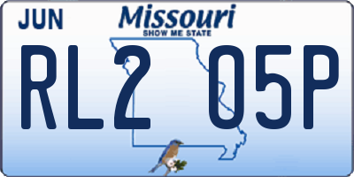 MO license plate RL2O5P