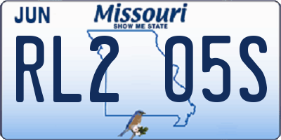 MO license plate RL2O5S