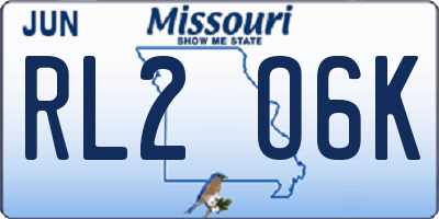 MO license plate RL2O6K
