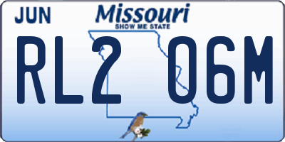 MO license plate RL2O6M