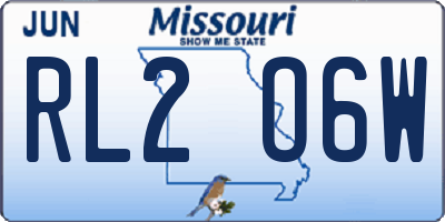 MO license plate RL2O6W