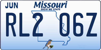 MO license plate RL2O6Z