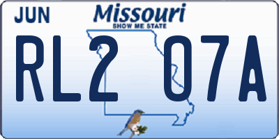 MO license plate RL2O7A