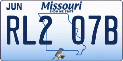 MO license plate RL2O7B