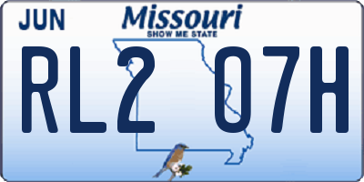 MO license plate RL2O7H