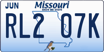 MO license plate RL2O7K
