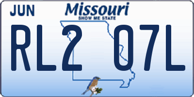 MO license plate RL2O7L