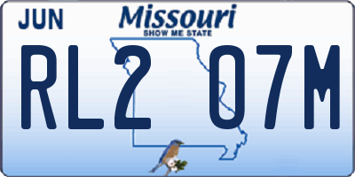 MO license plate RL2O7M