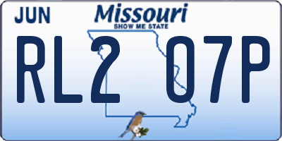 MO license plate RL2O7P