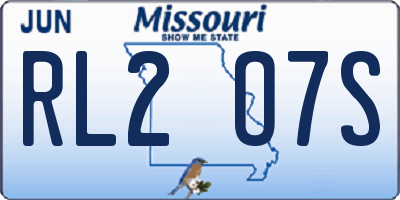 MO license plate RL2O7S