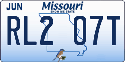 MO license plate RL2O7T