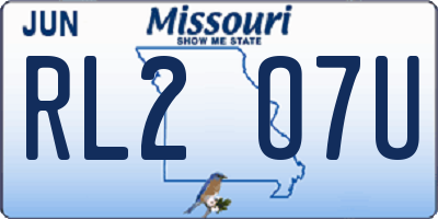 MO license plate RL2O7U