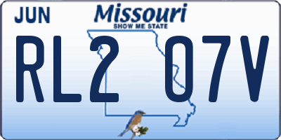 MO license plate RL2O7V