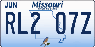 MO license plate RL2O7Z