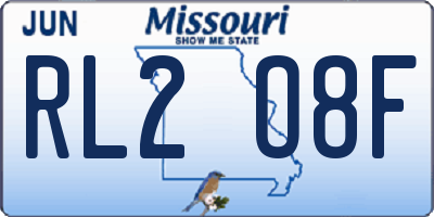 MO license plate RL2O8F