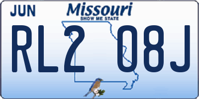 MO license plate RL2O8J