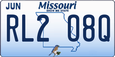 MO license plate RL2O8Q