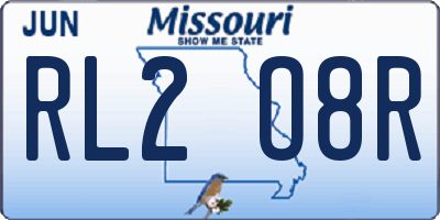 MO license plate RL2O8R