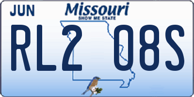 MO license plate RL2O8S